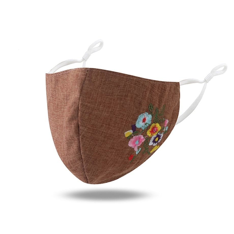 Embroidery Mouth Mask Pm2.5 Outdoor Washable Reuse Adjustable Face Mask Protection Printing Mouth Mask Pollution Respirato Cover