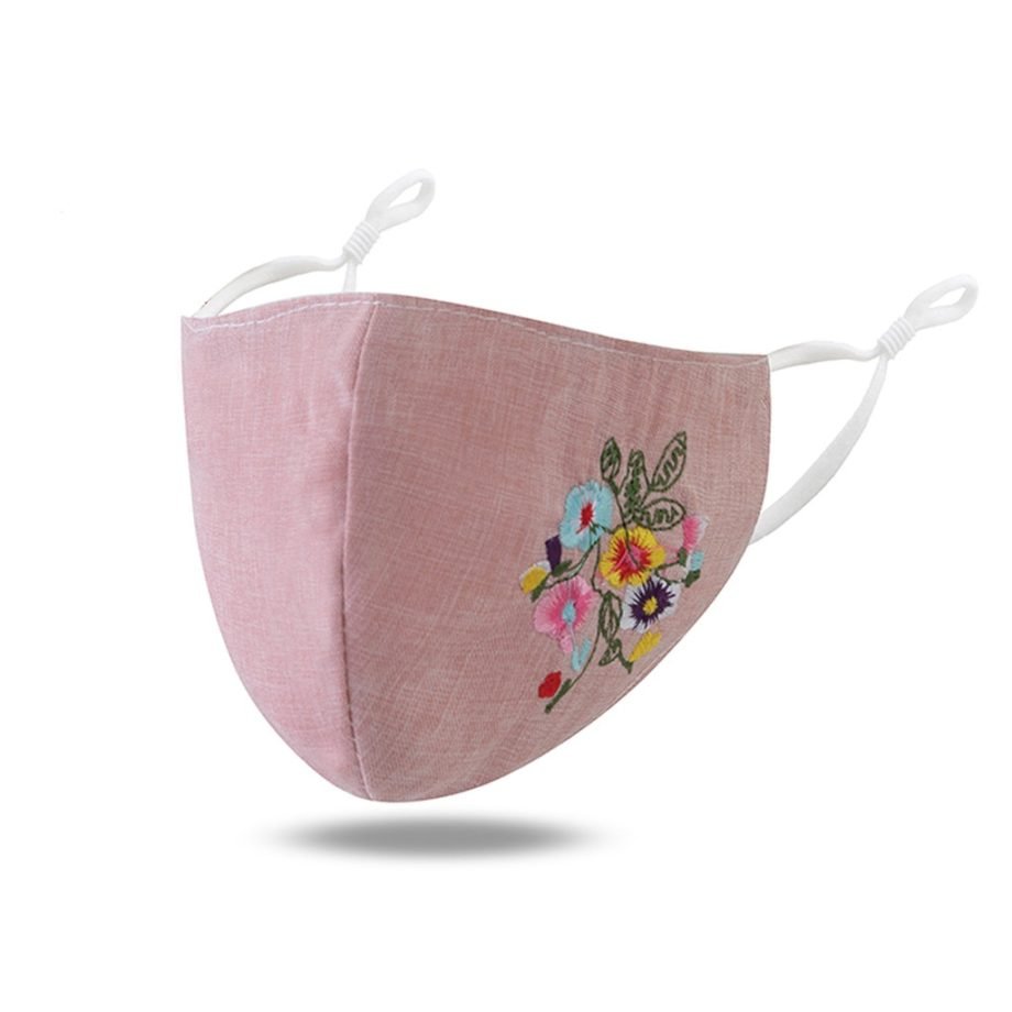 Embroidery Mouth Mask Pm2.5 Outdoor Washable Reuse Adjustable Face Mask Protection Printing Mouth Mask Pollution Respirato Cover