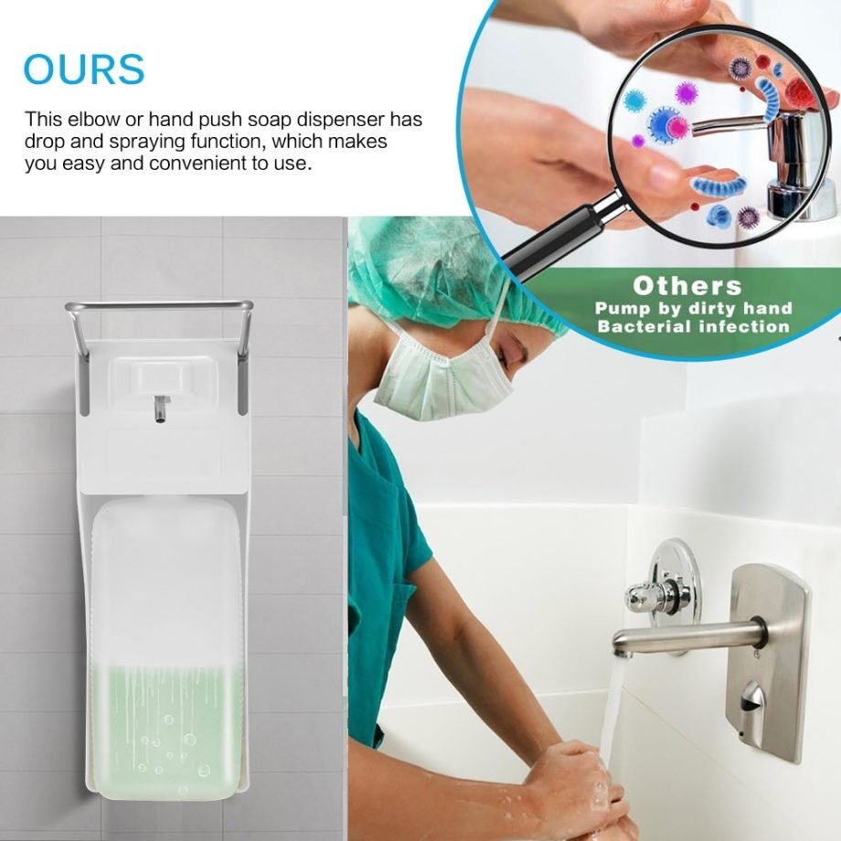 1000ml Wall-mounted Sanitizer Dispenser Soap Dispenser ABS Manual Soap Dispenser Elbow Press Soap Pump For Home Hotel Bathroom