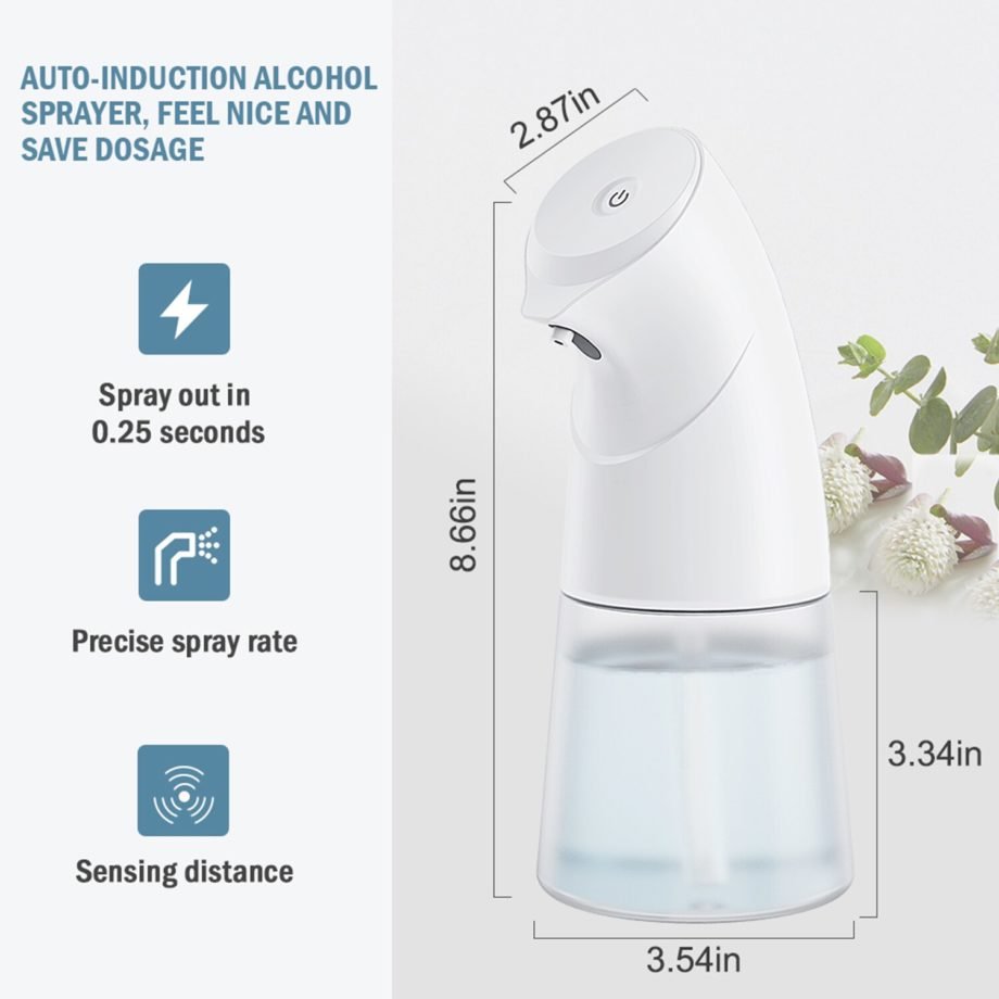 450mL Automatic Soap Dispenser Touchless Hand Disinfection Machine Alcohol Sanitizer Mist Spray Hand Washer Soap Dispenser Pump