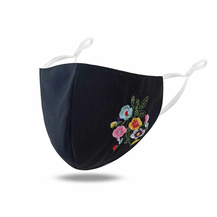 Embroidery Mouth Mask Pm2.5 Outdoor Washable Reuse Adjustable Face Mask Protection Printing Mouth Mask Pollution Respirato Cover