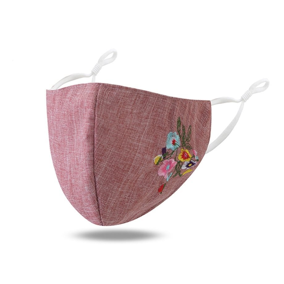Embroidery Mouth Mask Pm2.5 Outdoor Washable Reuse Adjustable Face Mask Protection Printing Mouth Mask Pollution Respirato Cover