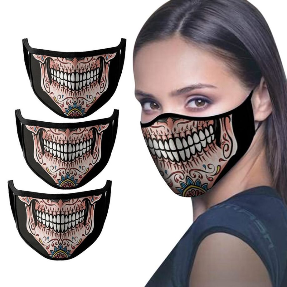 Fashion Adult Washable Floral 3D Printing Adjustable Breathable Masks Reusable Mouth Cover Fashion Fabric Masks mascarilla