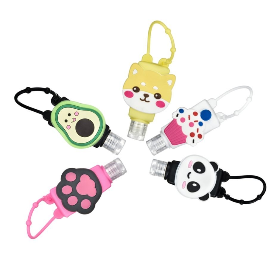 10pcs/set Cute Cartoon Mini Hand Sanitizer Split Bottles Portable Detachable Cover Silicone Bath Shower Hand Gel Holder
