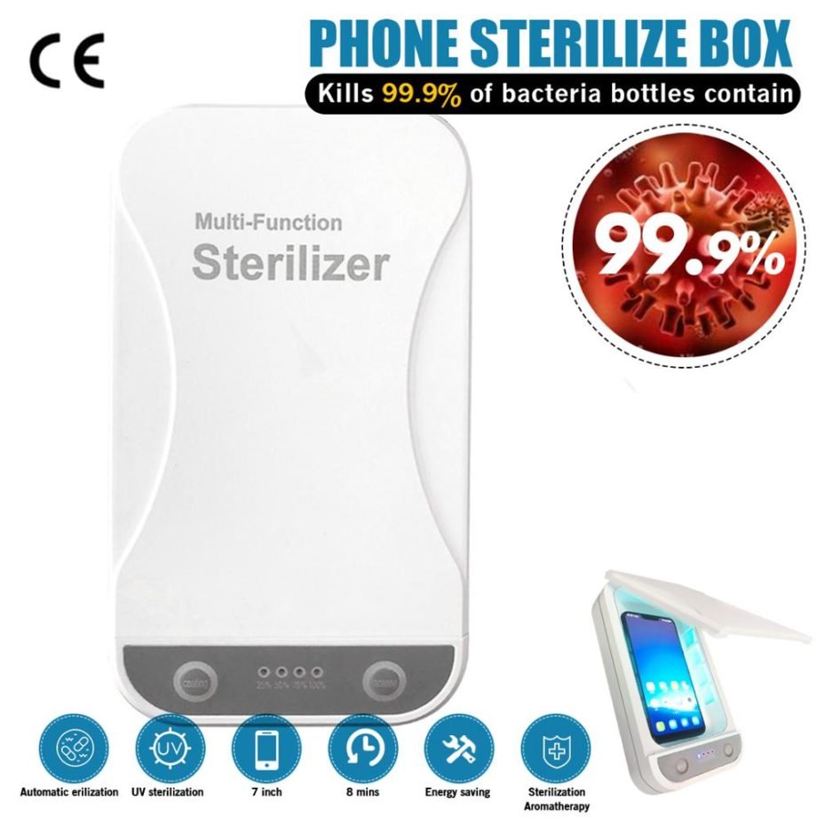 UV Phone Sterilizer Box Jewelry Phones Cleaner Personal Sanitizer Disinfection Cabinet with Aroma Esterilizador For Mask