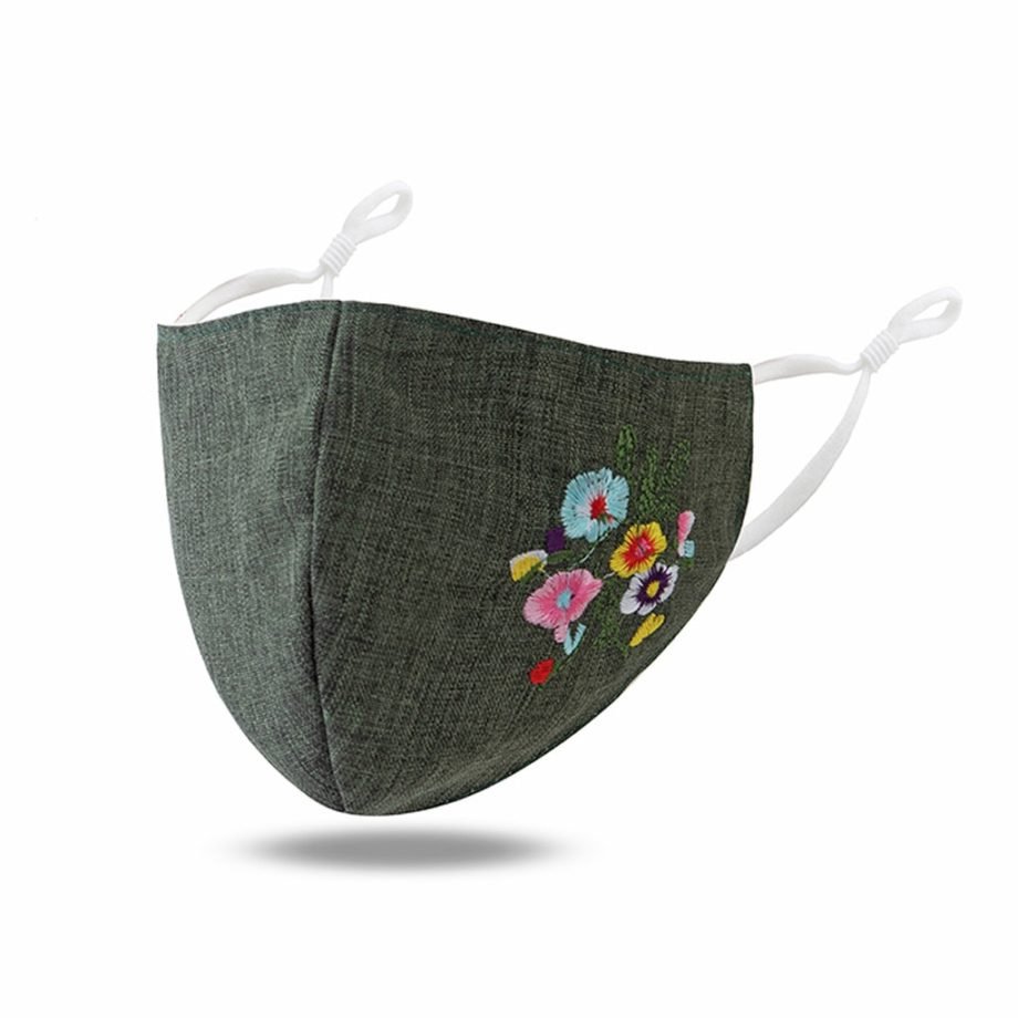 Embroidery Mouth Mask Pm2.5 Outdoor Washable Reuse Adjustable Face Mask Protection Printing Mouth Mask Pollution Respirato Cover
