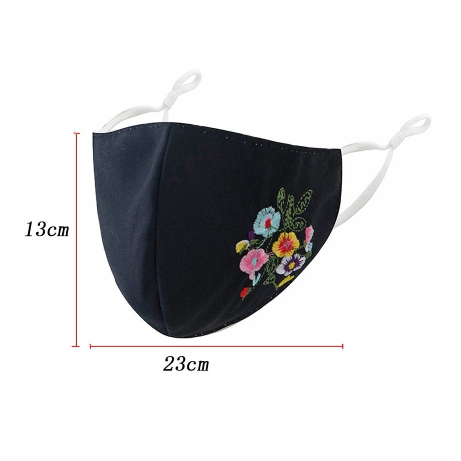 Embroidery Mouth Mask Pm2.5 Outdoor Washable Reuse Adjustable Face Mask Protection Printing Mouth Mask Pollution Respirato Cover