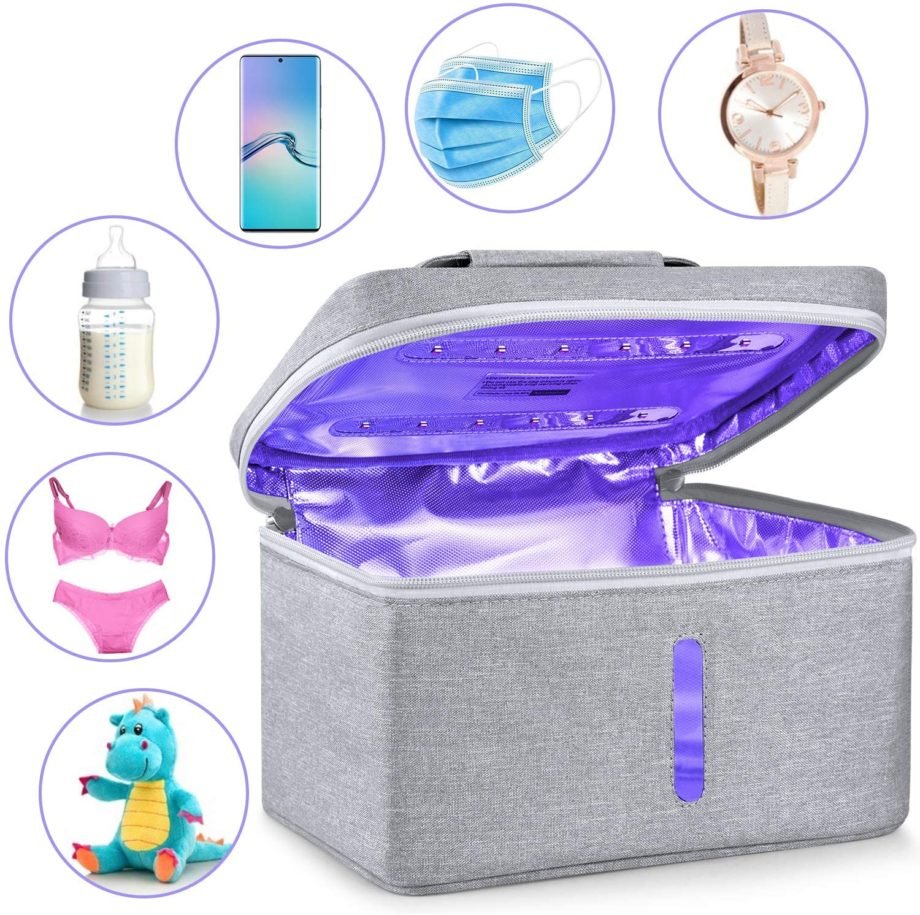 ALTHY 265nm UV LED Sterilizer Bag Sanitizer Box UVC light lamp USB Rechargeable Disinfection for Phone Bottle Jewelry Mask etc.