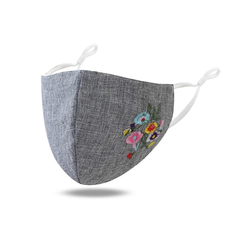 Embroidery Mouth Mask Pm2.5 Outdoor Washable Reuse Adjustable Face Mask Protection Printing Mouth Mask Pollution Respirato Cover